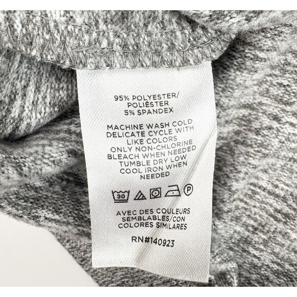 Ann Taylor Loft Gray Boxy Cropped Cozy Oversized Knit Mock Neck Sweater, Medium - Picture 3 of 8